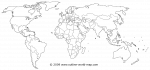 Link to an example of a political world map with white land and transparent water areas - image